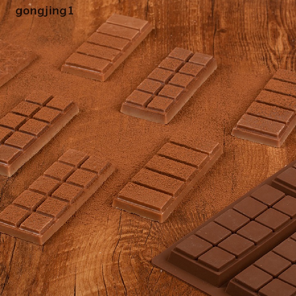 Ggg 6kisi Waffle Kecil Persegi Panjang Coklat Bar Silikon Candy Mold Tray ID