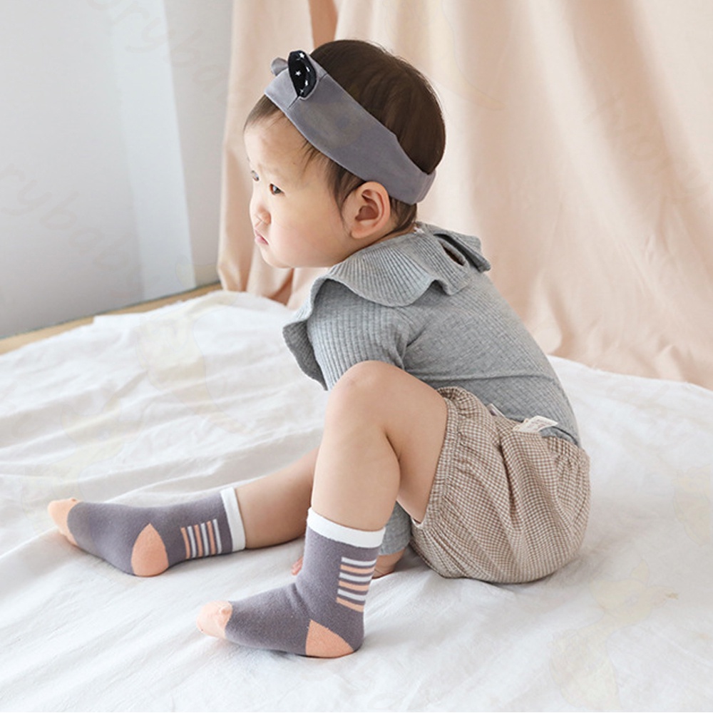 Ivorybaby 5pc Kaos kaki bayi lucu Kaus kaki anak katun 0-3 tahun