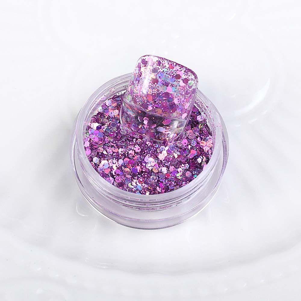 Needway Kuku Payet Wanita Warna-Warni Hexagons Manicure Aksesoris Hologram Glitter Kuku Glitter Serpihan