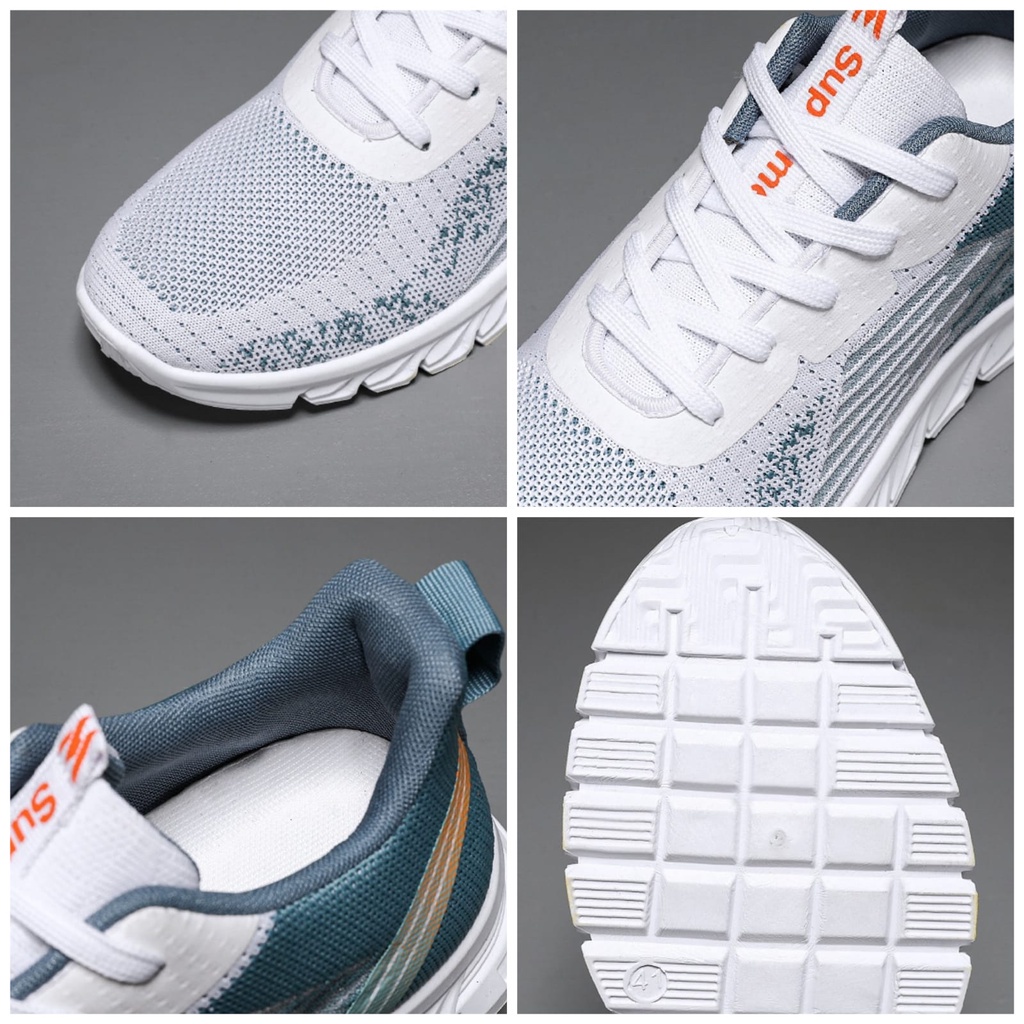 SHOEGALLERY LV0245 &quot;FREE BOX&quot; Sepatu Sneakers Pria Sepatu Sport Pria Motif M Fashion Import Kombinasi Warna Terbaru