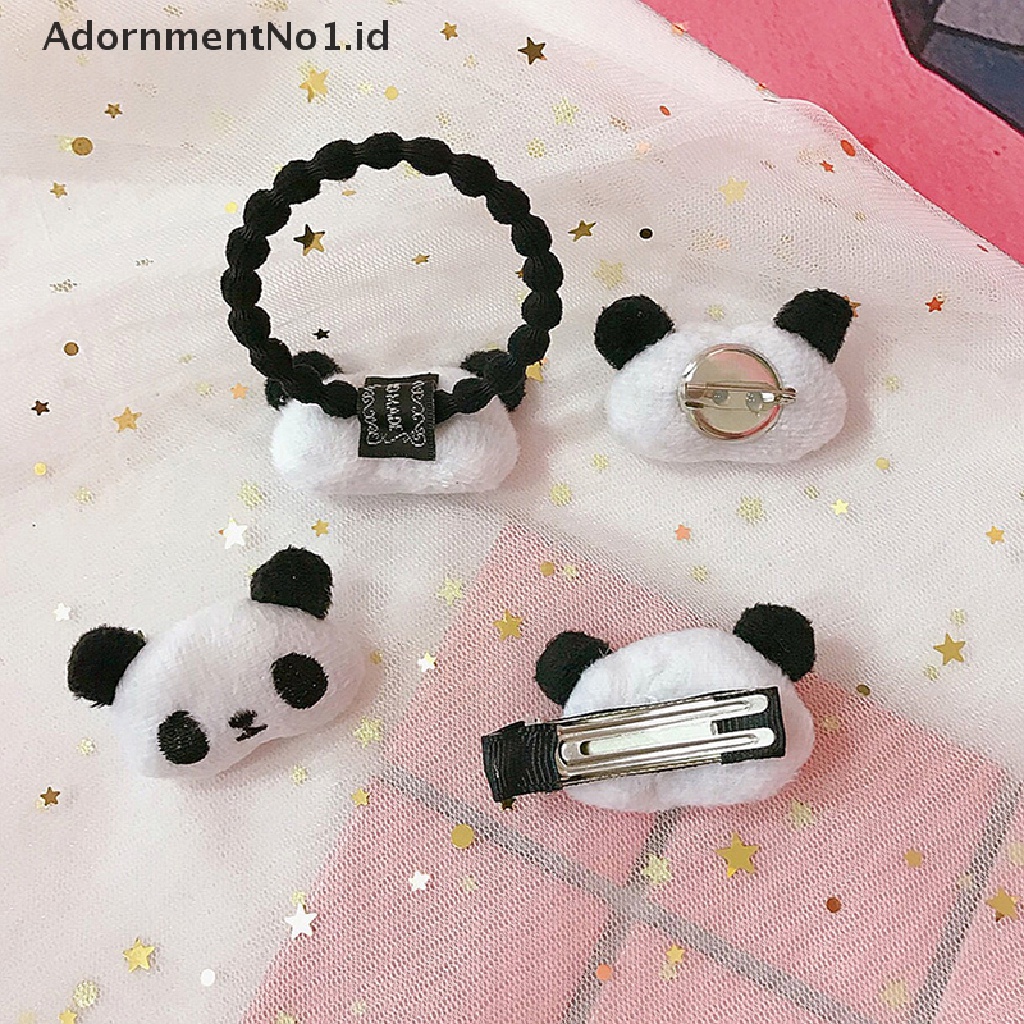 [AdornmentNo1] Jepit Rambut Panda Lucu Kartun Mewah Elastis Hair Ring Untuk Wanita Gadis Hiasan Kepala [ID]