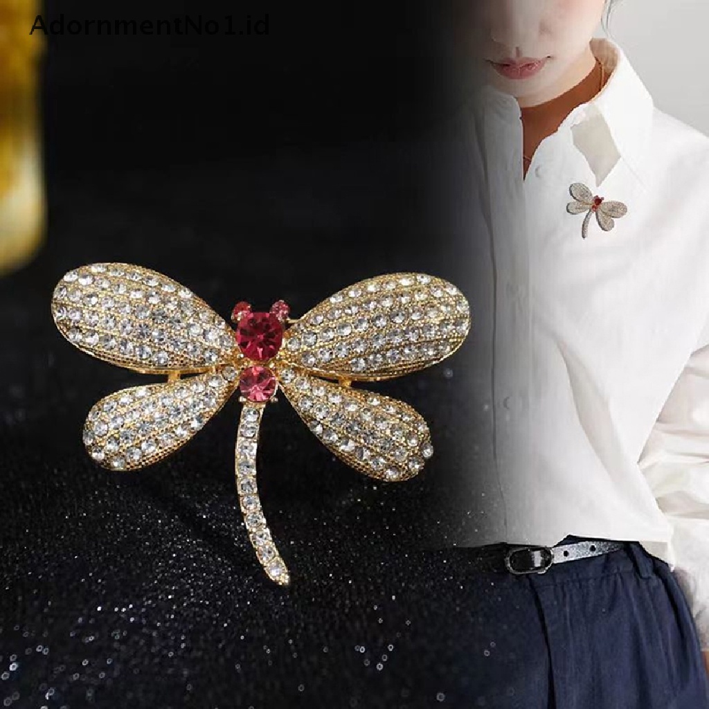 [AdornmentNo1] Pin Bros Fashion Enamel Kristal Berlian Imitasi Tema Capung Untuk Perhiasan Wanita [ID]