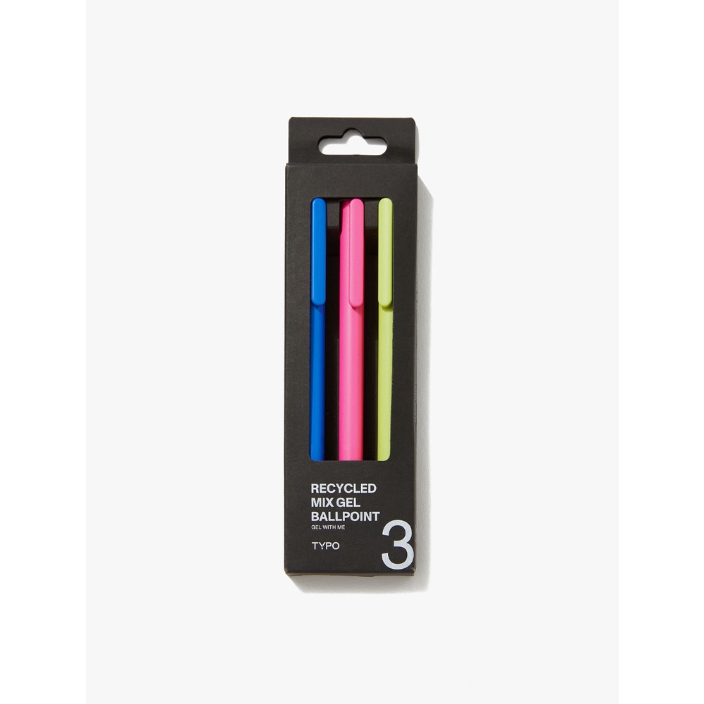 

Typo - Gel Ballpoint 3Pk Recycled Mix - Brights