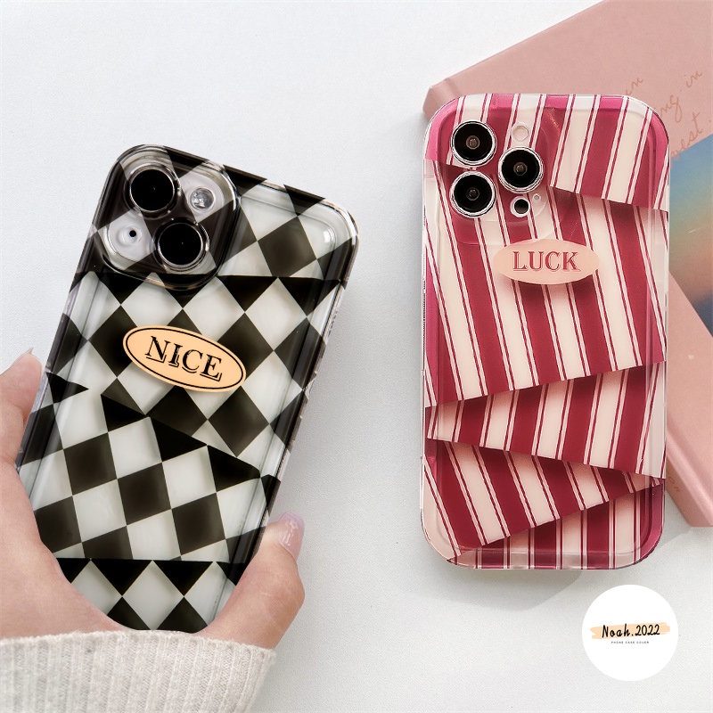 Stripe Diamond Irregular Pattern Case Oppo A15 A95 A77 A54 A77s A16E A52 A16K A92 A16s A17 A17K A55 A3s A7 A74 A5 A12E A9 A16 A57 A12 A5s A1K A53 A31 Soft Airbag Sarung Tahan Guncangan