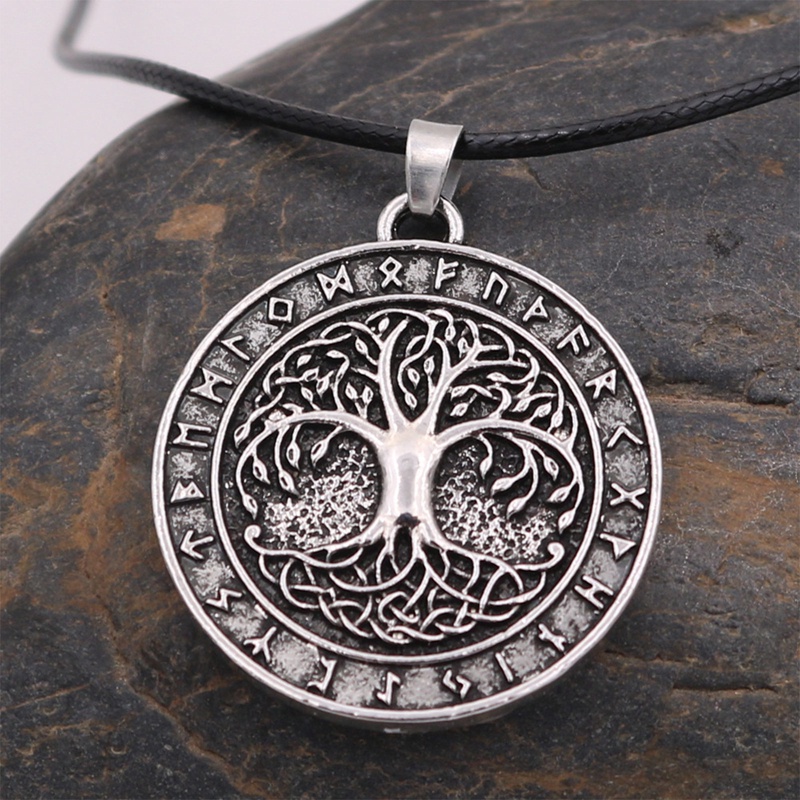 Viking Odin Norse Amulet Rune Trinity Knot Kalung Wicca Pohon Kehidupan Necklaces Jewelry