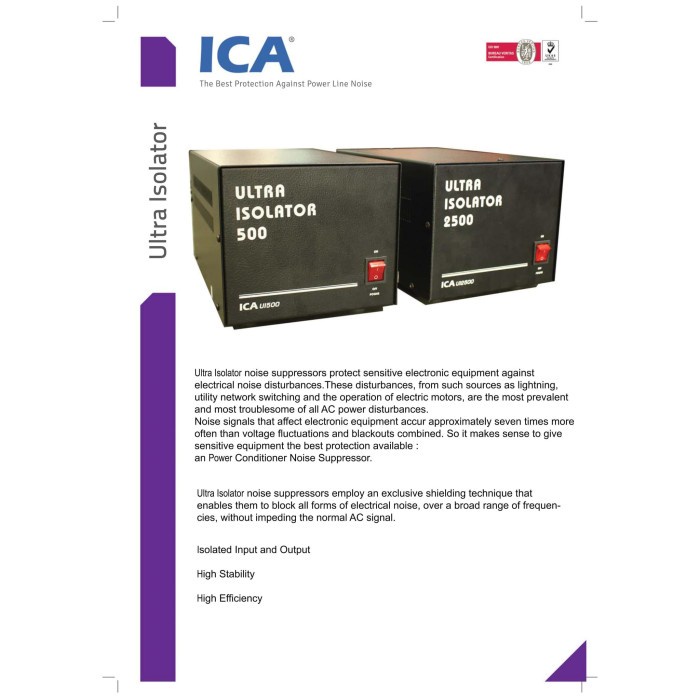 ULTRA ISOLATOR ICA UI-500 UI500 500VA RESMI