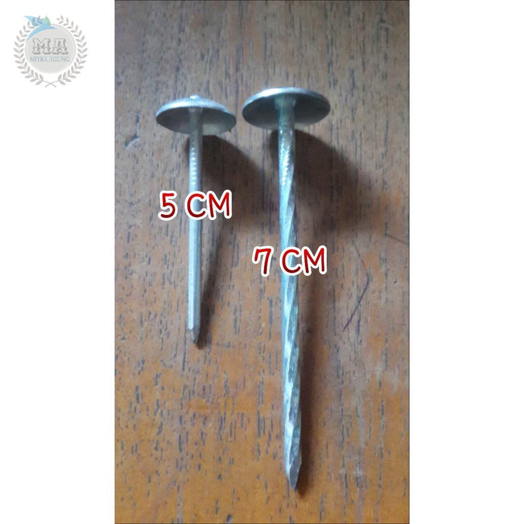 PAKU PAYUNG 7 CM / PAKU SENG ASBES ULIR CURAH 3 INCH PER KG OLS PAKU SENG PAKU PAYUNG PINES 7 CM 3 INCH