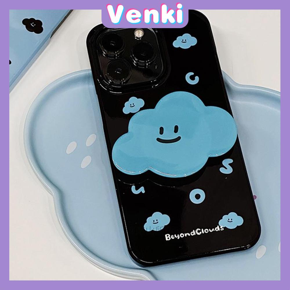 Case for iPhone 11 Soft TPU Glossy Black Candy Case Creative Blue Letter and Cloud Back Cover Camera Protection Shockproof For iPhone 14 13 12 11 Pro Max 7 8 Plus X XR