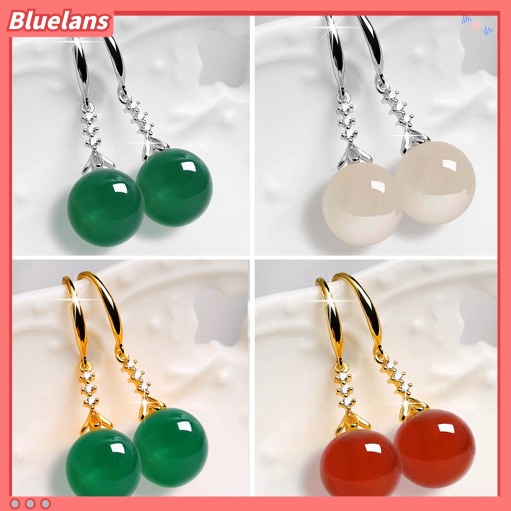 {In Stock} 1pasang Anting Batu Akik Tidak Kebal Alergi Anggun Indah Pengerjaan Halus Shiny Bright Hook Earrings Untuk Perhiasan Fashion