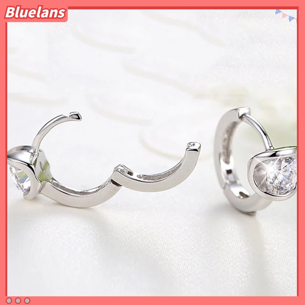 {In Stock} Fashion Wanita Cubic Zirconia Hias Huggie Anting Tindik Pesta Perhiasan Hadiah