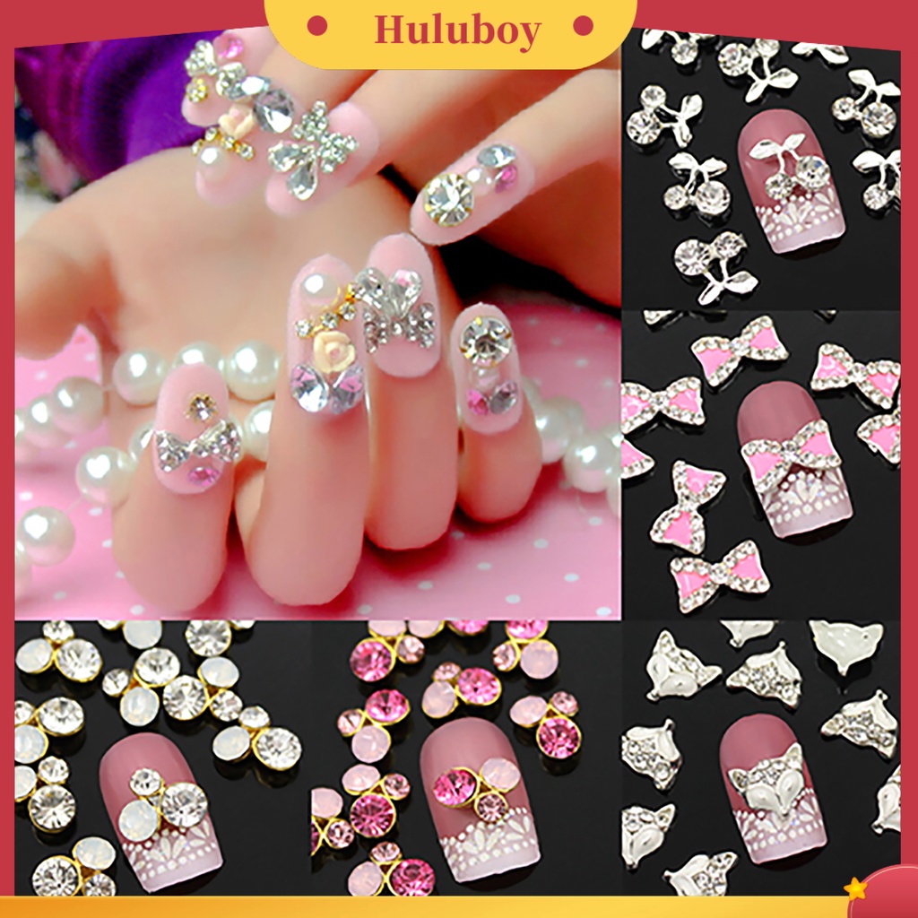 {In Stock} 10Pcs/Set Stiker Kuku Berlian Imitasi Halus Sintetis Warna-Warni Nail Decal Perhiasan Dekor Untuk Pesta