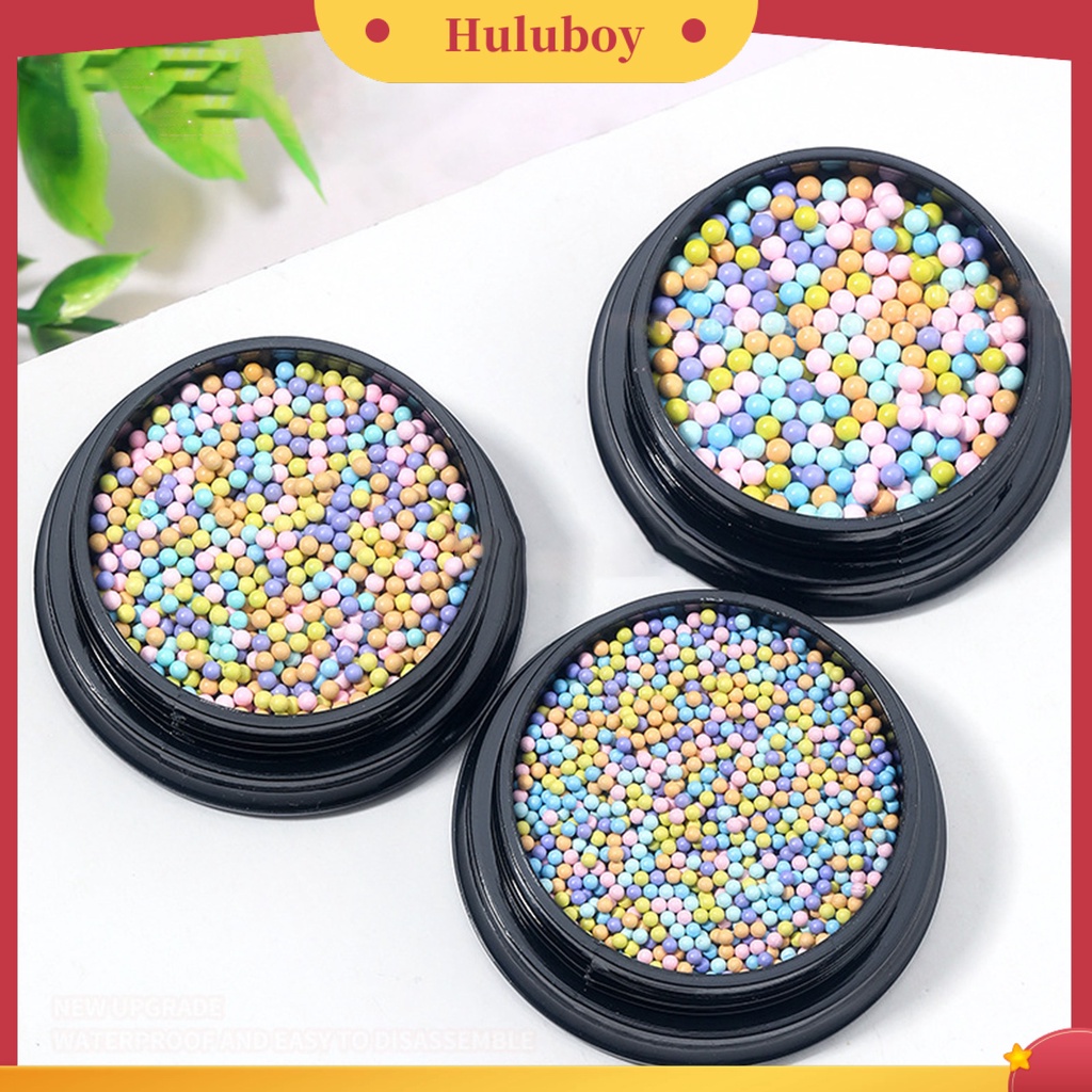 {In Stock} 1kotak Hiasan Kuku Bulat Warna Hidup Permukaan Halus Mudah Diterapkan Aplikasi Lebar Hias Alloy 3D Manik-Manik Longgar Pesona Kuku Desain Manicure Untuk Salon Kuku