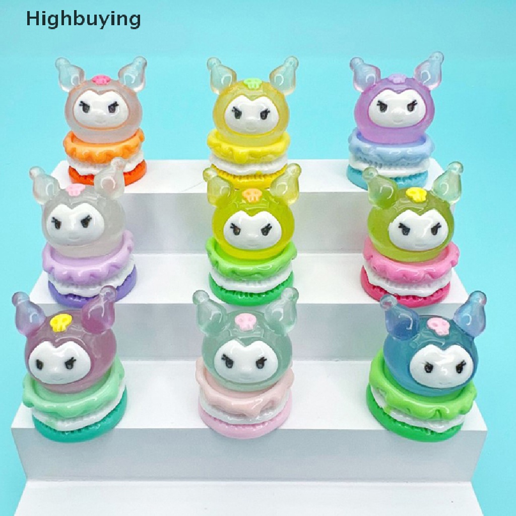 Hbid 5pcs Patung Mini Bercahaya Glow In The Dark Mainan Boneka Angka Ornamen Micro-Landscape Set Resin Craf Glory