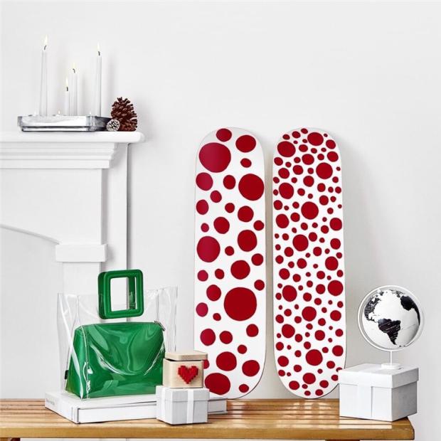 Ready Stock YAYOIKUSAMA Yayoi Kusama Dot Misteri Kuning Merah Polkadot Dekorasi Skateboard INS Style
