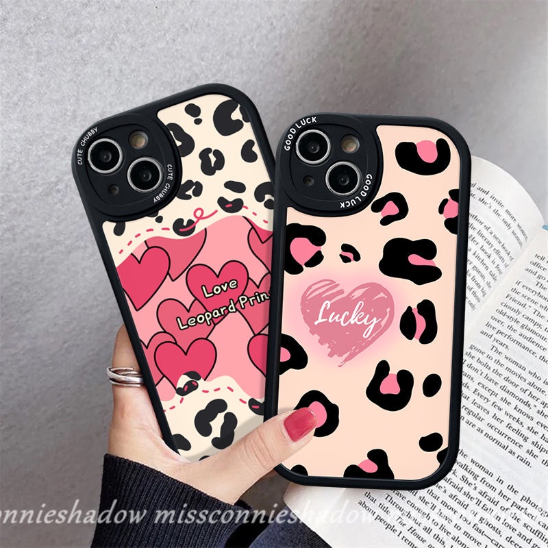 Casing Pasangan Infinix Hot 10 Lite Hot 9 10 Play 10T 11 10s 11s Smart5 6 Note8 Lucky Love Heart Soft Couples Case Fashion Motif Leopard Soft Tpu Back Cover