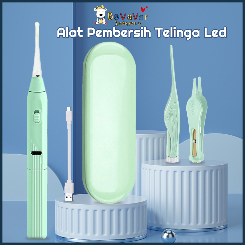 Alat pembersih telinga bayi korek kuping led earpick led bayi silicon
