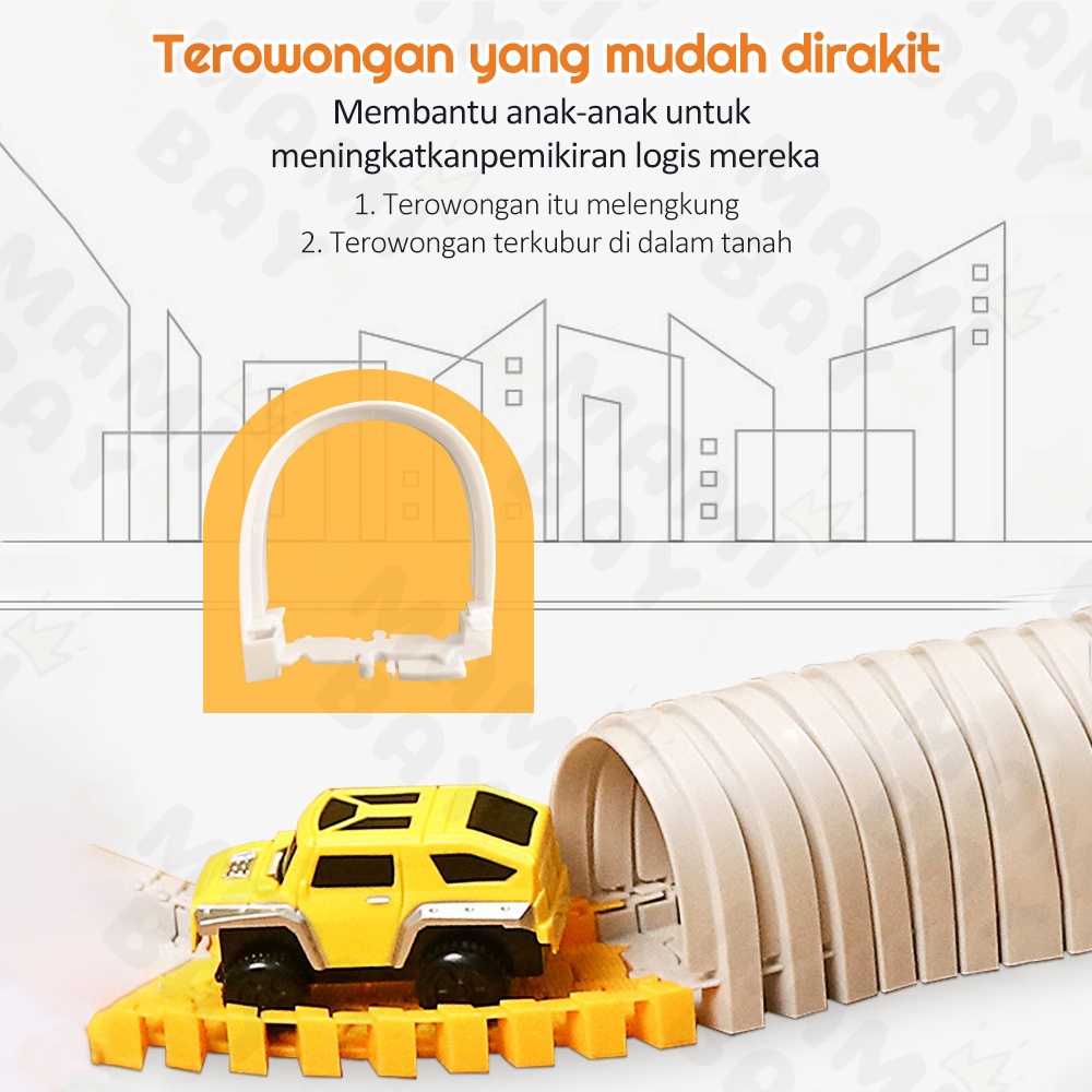 Mamibayi Diy City Truck Mainan Anak Mobil Mobilan Elektrik Mainan Mobil Track Anak Laki Laki