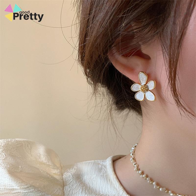 Anting Camelia Flower anting wanita Prancis anting-anting kecil yang segar - PD