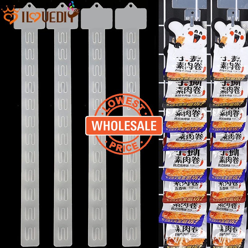 [Harga Grosir] [Unggulan] 12kait Rak Supermarket Swalayan Rak Makanan Display Gantungan Hook Transparan Merchandise Display Hooks Snack Plastik Gantung Strip