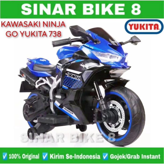 Motoran Aki YUKITA 738 KAWASAKI NINJA GO Ban Karet Mainan Anak