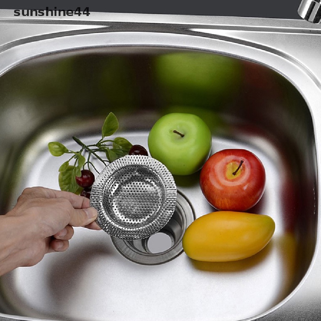 Sunshine Saringan Wastafel Air Dapur Stainless Steel Sink Mesh Strainer Penutup Saluran Air Lantai ID