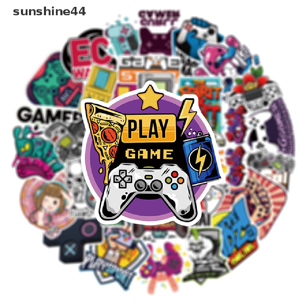 Sunshine 50pcs Keren Vintage Video Game Stiker Decal Skateboard Laptop Telepon Sepeda Mobil Lucu Tahan Air Stiker Mainan Anak ID