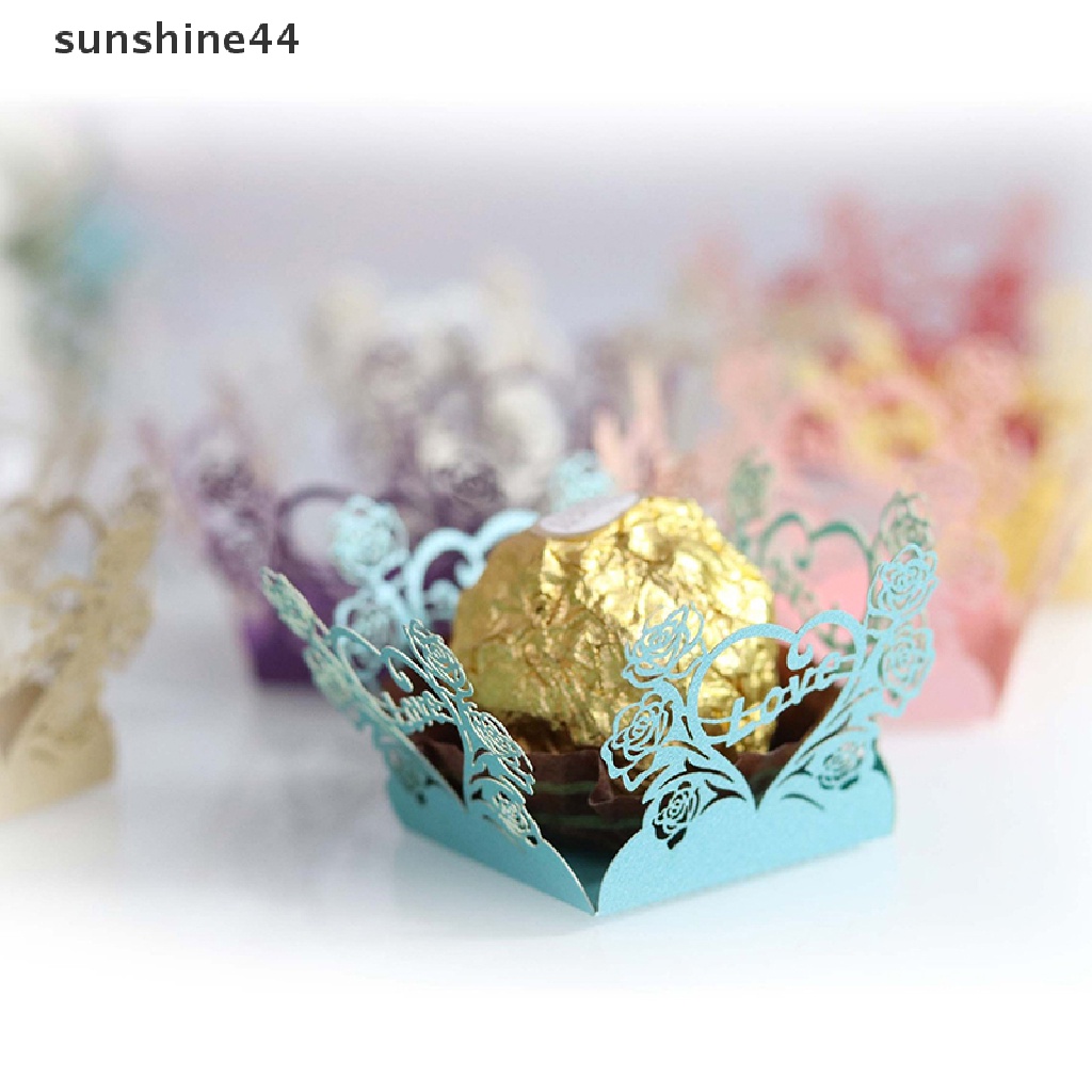 Sunshine 10 Pcs Baru Mawar Taman Laser Cut Pesta Pernikahan Nikmat Permen Coklat Kotak ID