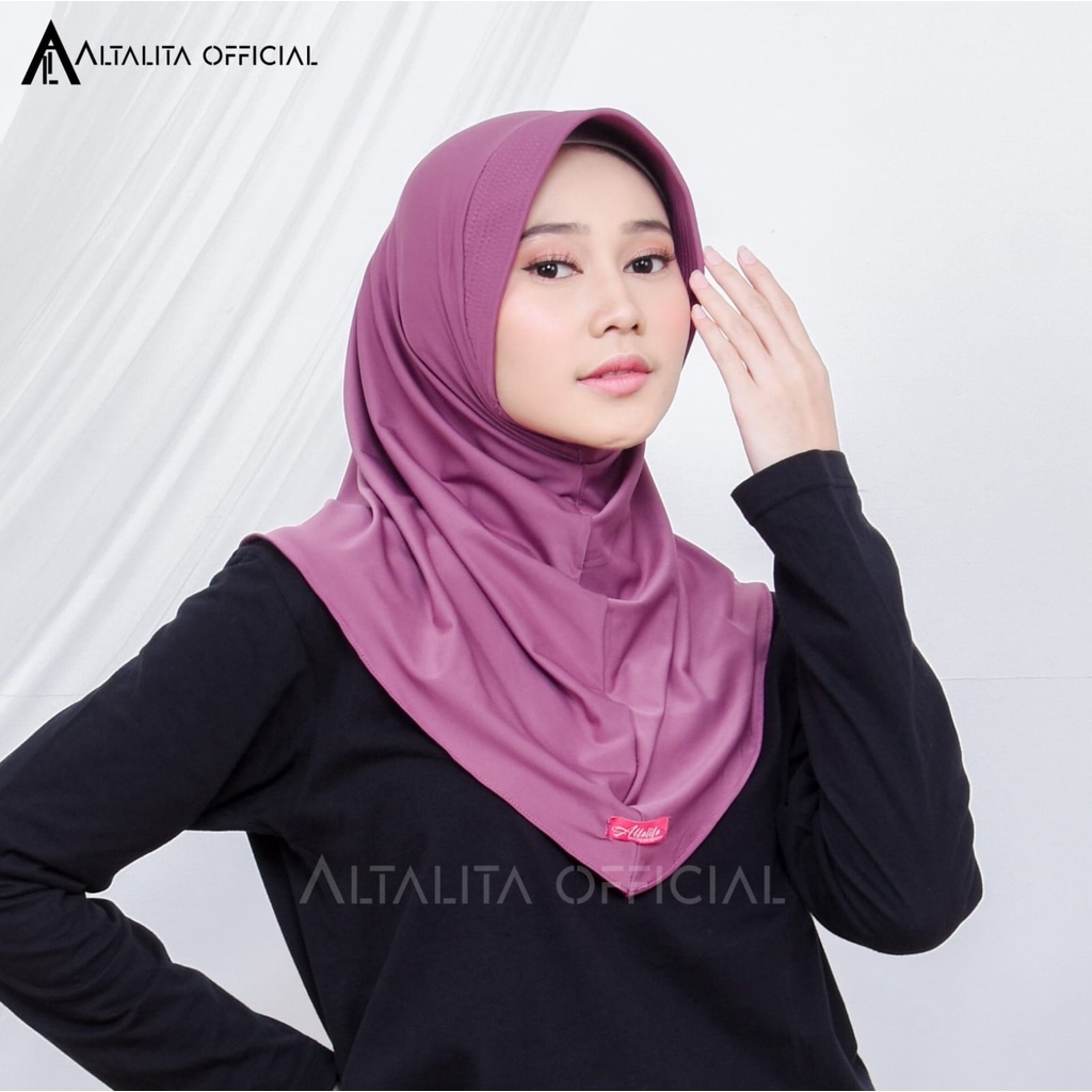 Altalita - Kerudung Sporty Instant pet Bahan Jersey Spandek Polos Premium Cocok Untuk Sekolah Olahraga dan Sehari-Hari