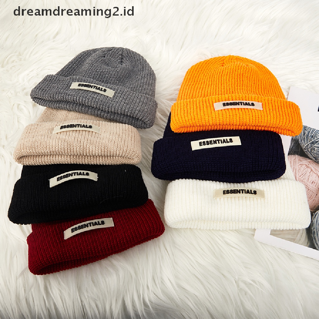(hot) Topi Rajut Wanita Kupluk Hitam Topi Tebal Winter Hats Beanies Kupluk//