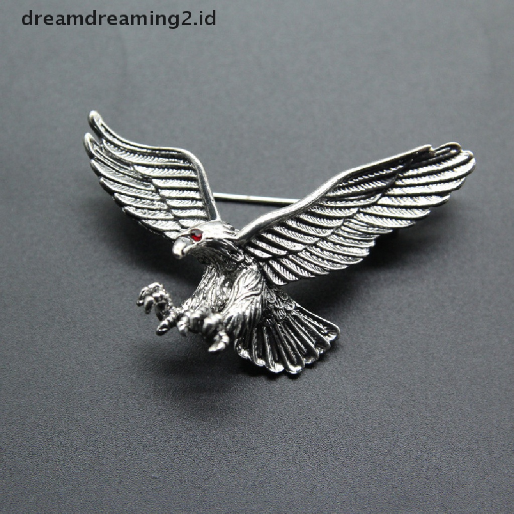 (hot) Fashion Pria Vintage Eagle Pin Bros Dekorasi Korsase Lencana Perhiasan Hadiah//