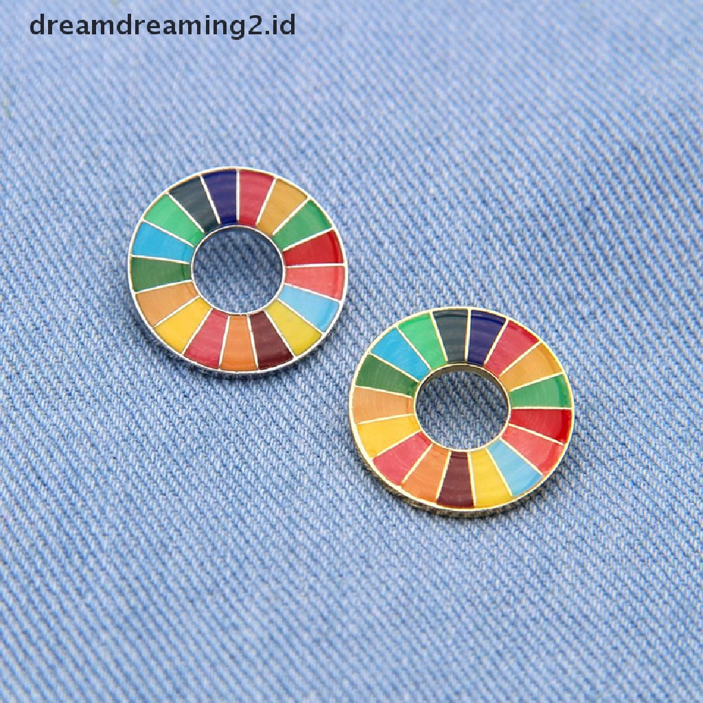 (hot) Enamal 17warna Bros Gawang Pembangunan Lestari Pin SDGs Pbb//