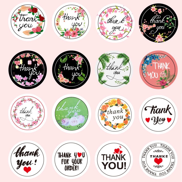 Tmall88 1 Roll 500 Pcs Stiker Label Thank You For Your Order