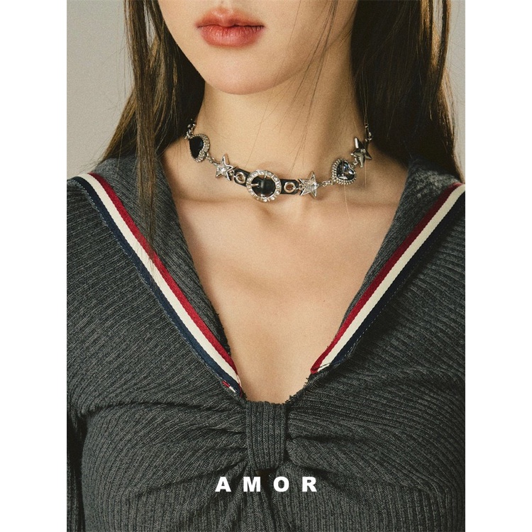 Choker Belt Gesper Kalung Love Kupu Air Diamond Zircon Star