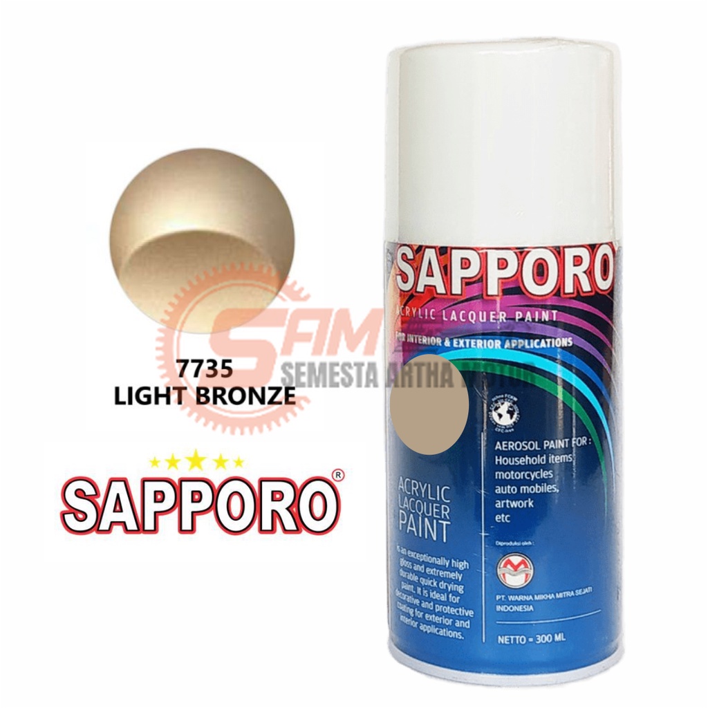 

Pilox Sapporo Light Bronze 7735 Cat Semprot 300ml Pilok Perunggu Aerosol Spray