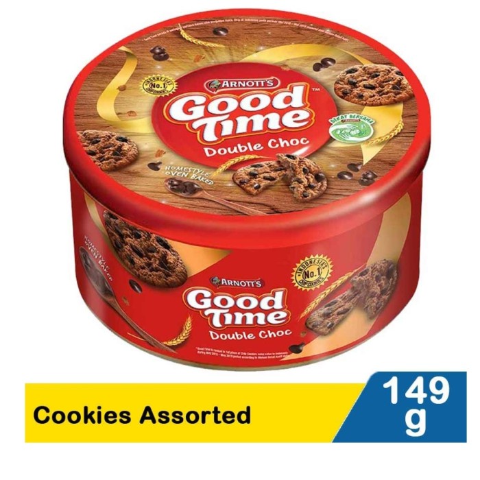 Good time cookies assorted 149g kaleng isi 12 karton