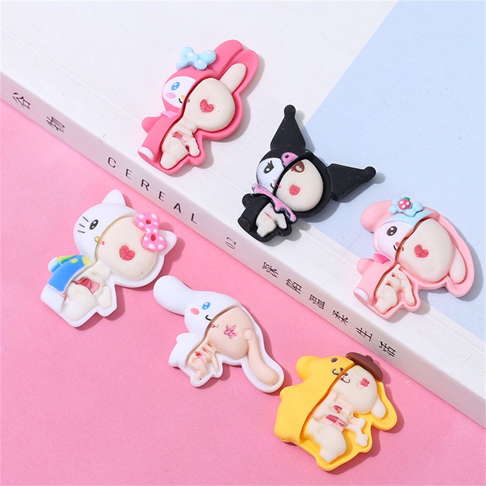 Series Sanrio Seri Casing Ponsel Stiker Botol Air 3d Kartun Stiker Buatan Tangan Diy Jepit Rambut Hiasan Kepala Krim Lem Casing Ponsel Aksesoris Resin