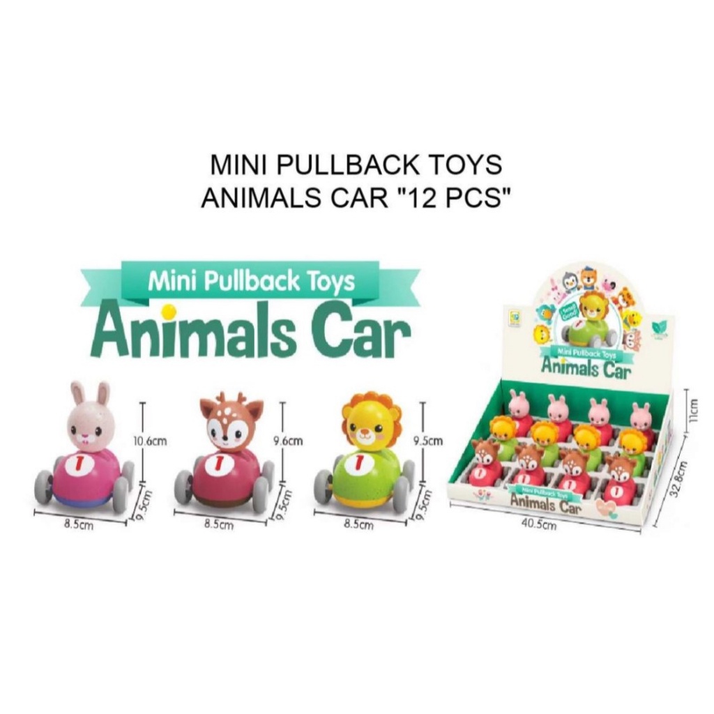 Mainan Anak ANIMAL CARS PULL BACK Mini Pull Back Toys Mainan Edukasi