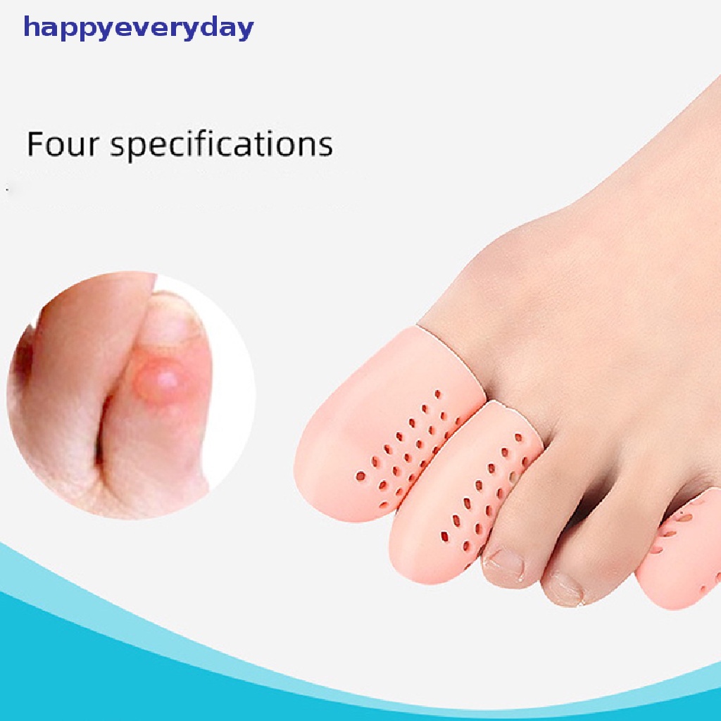 [happy] 1pasang Pelindung Jari Kaki Silicone Gel Cover Cap Toe Separator Pereda Nyeri [ID]