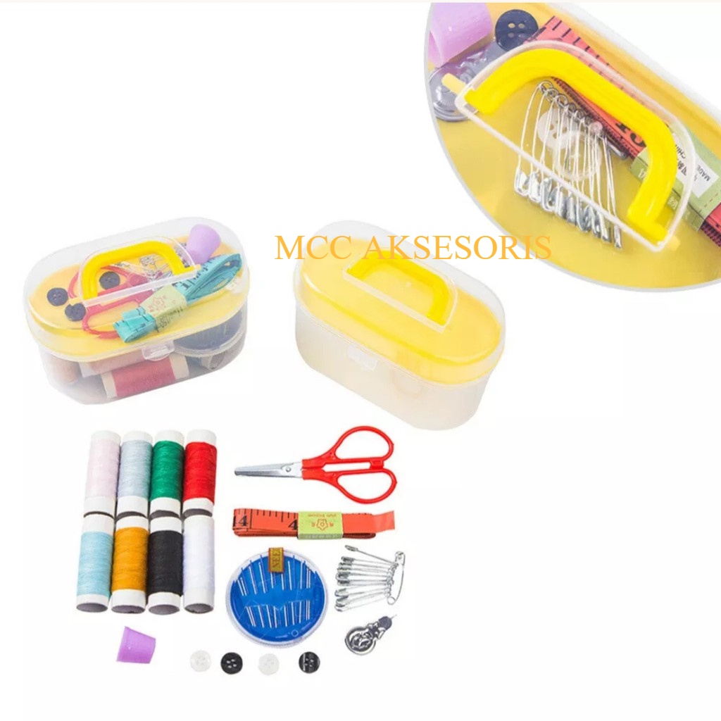 MCC Alat Perlengkapan PERALATAN JAHIT MENJAHIT SET Lengkap Jarum Benang - Mini Sewing KIT SET