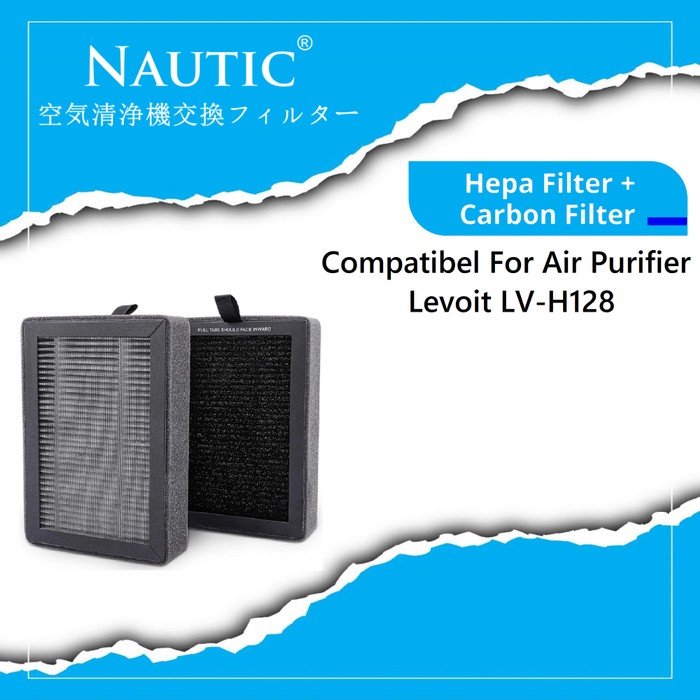 Replacement Filter untuk Levoit LV-H128 HEPA H13 Filter 3in1 Levoit Desk Air Purifier Dual Filter