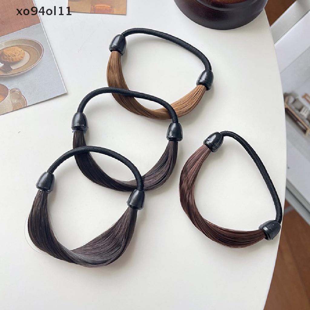 Xo Karet Gelang Simulasi Rambut Wig Kepala Tali Rambut Cincin Tali Rambut Elastis OL