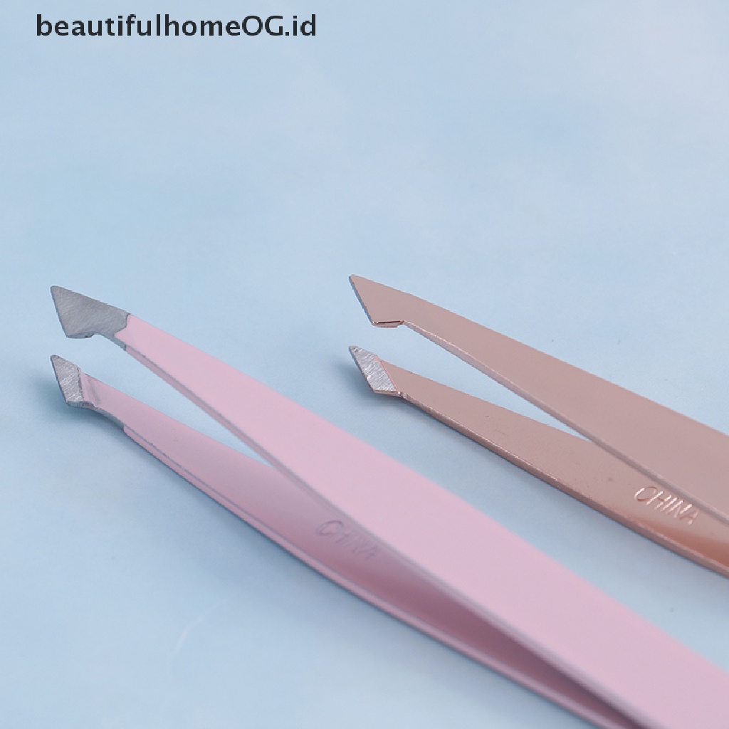 // Lebaran// Pinset Alis Miring Stainless Steel Face Hair Removal Trimmer Care **