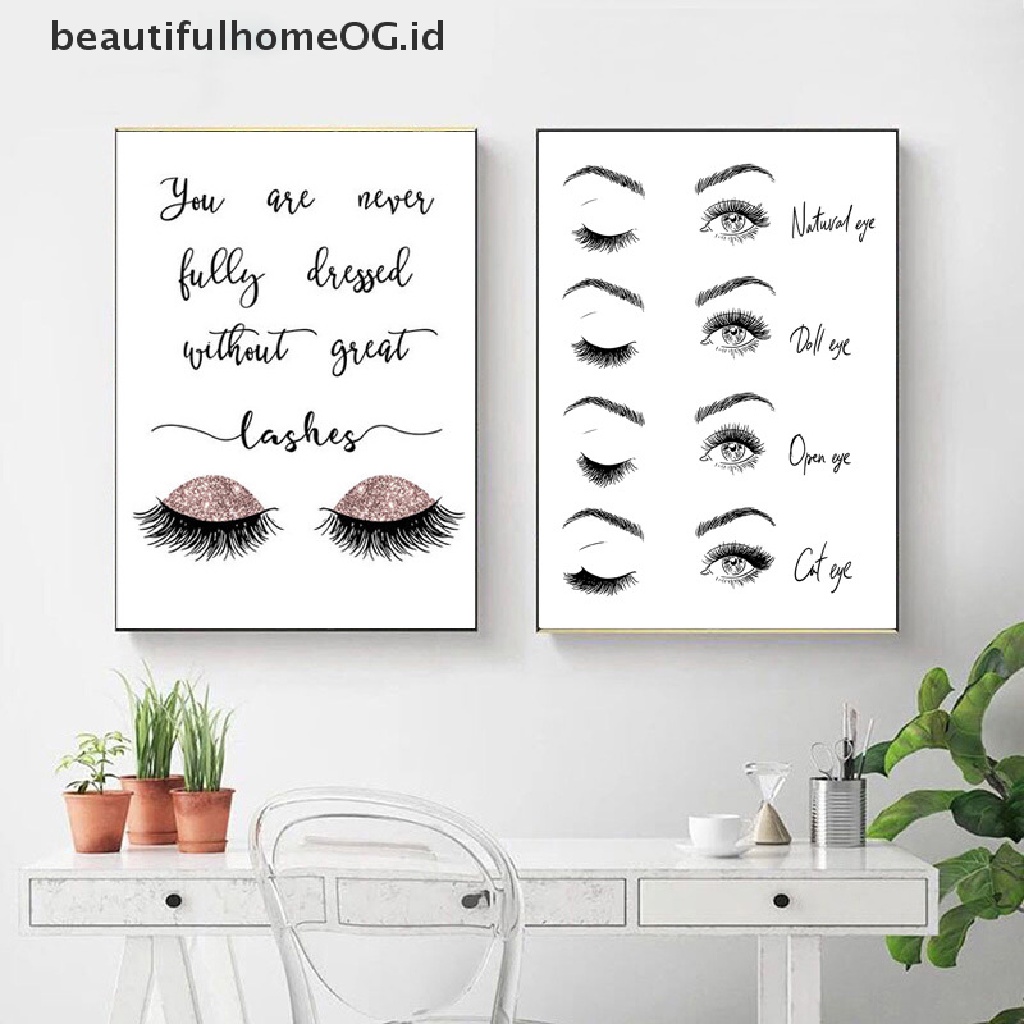 // Lebaran// Poster Dan Cetakan Makeup Lash Extensions Guide Wall Pager Gambar Toko Decor **