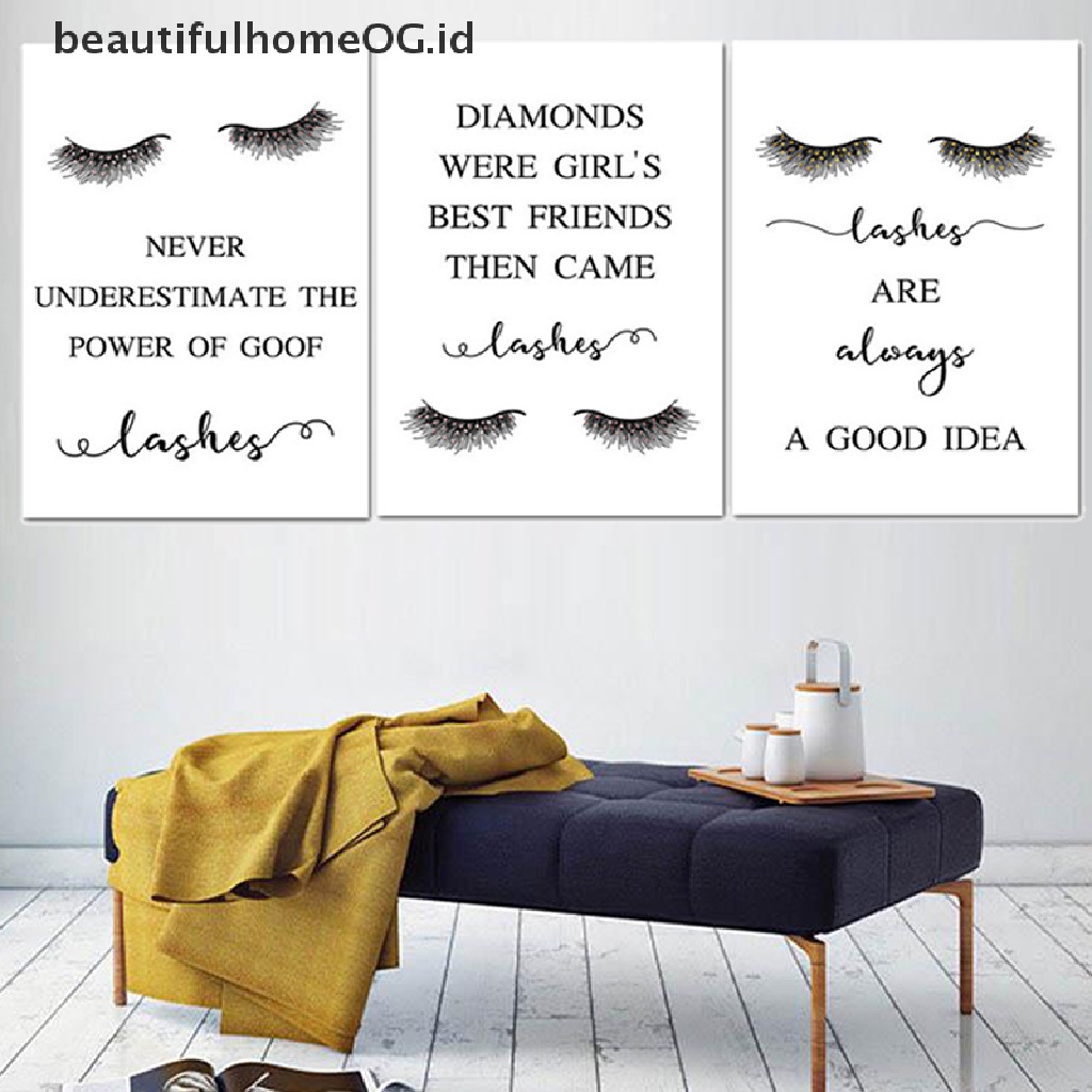 // Lebaran// Poster Dan Cetakan Makeup Lash Extensions Guide Wall Pager Gambar Toko Decor **