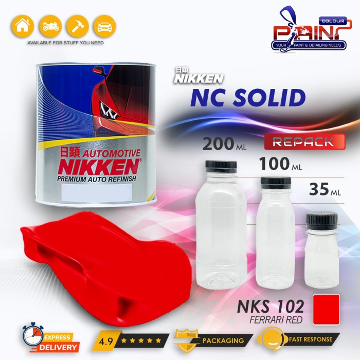 NIKKEN NC SOLID Colour FERRARI RED 102 / Cat Duco Mobil Motor NC