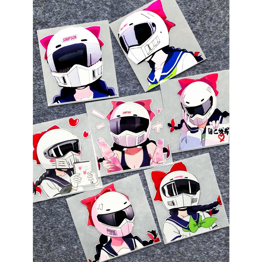 1pcs Gadis Musik Pop Kartun Anime Animasi Motor Body Helm Stiker Dekorasi Penutup Mobil Elektrik Gores Mempercantik Stiker