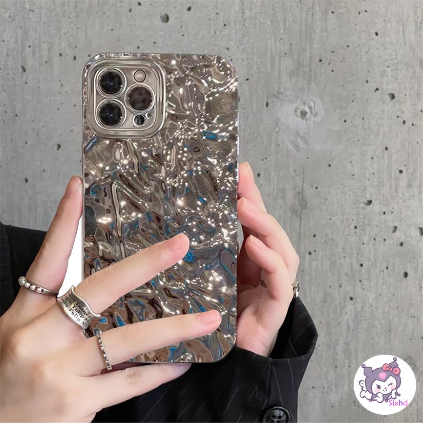 IPHONE Casing Ponsel Pola Kertas Kaleng Aluminium Kompatibel Untuk Iphone11 14 13 12 Pro Max Untuk Iphone8 7Plus X Xs Xr SE 2020 Xs Max Dilapisi Mewah Lembut Shockproof Back Cover
