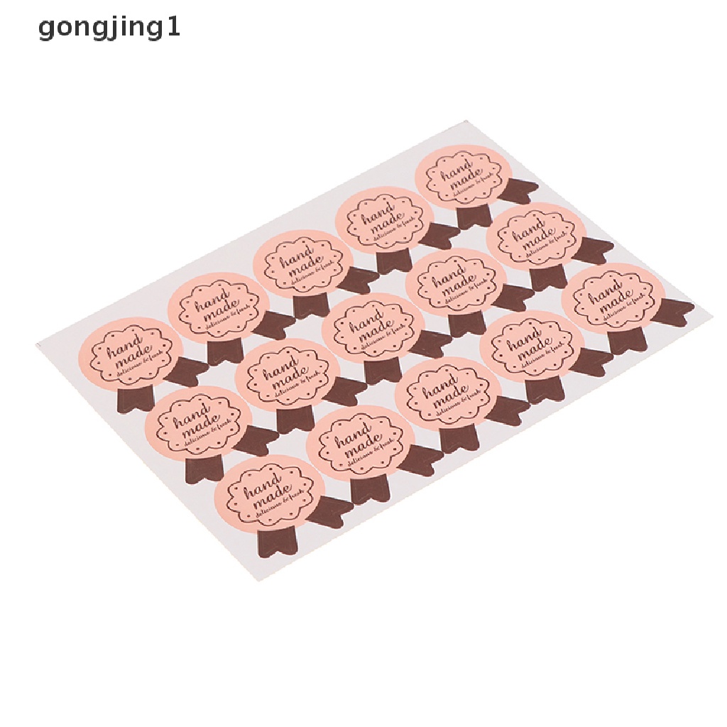 Ggg 75Pcs &quot;Hand Made&quot; Bow Tie DIY Segel Kemasan Sealing Sticker Label Hadiah Sticker ID