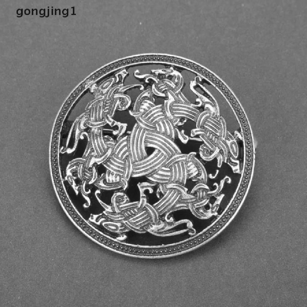 Ggg 1PC Pin Bros Perisai Viking Abad Pertengahan Jubah Selendang Pin Celtic Norse Jewellery ID