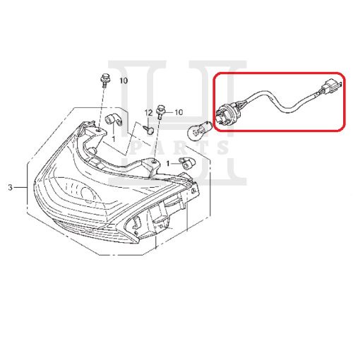 PITING PITTING LAMPU BELAKANG SOCKET COMP TAIL LIGHT PCX 125 150 CBU 33750-KWN-901 ASLI ORIGINAL AHM HGP HONDA